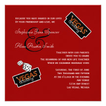 Vegas enciende la invitación roja del boda