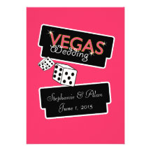 Vegas enciende la invitación rosada del boda