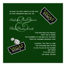 Vegas enciende la invitación verde del boda