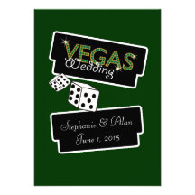Vegas enciende la invitación verde del boda