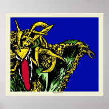 Vejigante Verde y Amarillo Poster