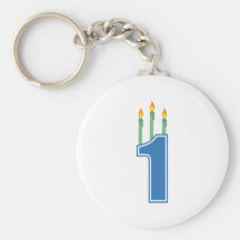 Velas de 1 cumpleaños (azul/verde) llaveros