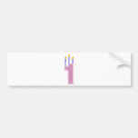 Velas de 1 cumpleaños (rosa/púrpura) etiqueta de parachoque