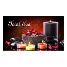 Velas de la tarjeta de visita del salón del masaje