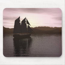 Velas negras en la puesta del sol alfombrilla de raton