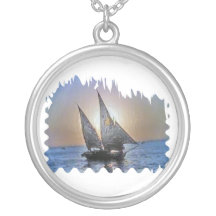 Velas románticas en la puesta del sol collares personalizados
