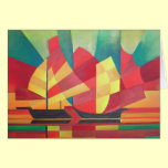 Velas y cielos del océano tarjetas