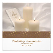 Velas y comunión santa del libro de oración primer invitaciones personales 