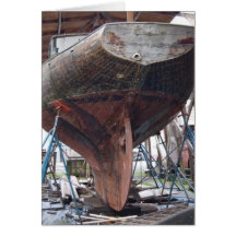 velero de madera tarjetón
