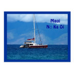 Velero del catamarán, Maui Hawaii Tarjeta Postal