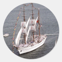 Velero grande pegatina redonda