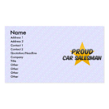 Vendedor de coches orgulloso tarjetas personales
