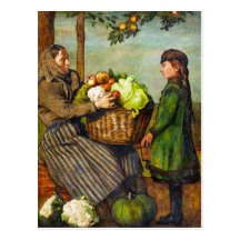Vendedor vegetal tarjetas postales