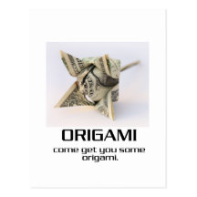 Venido consígale algún Origami Tarjetas Postales