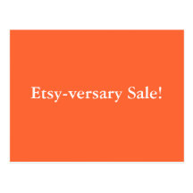 ¡Venta de Etsy-versary! postal