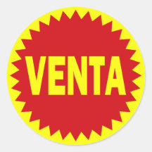 Venta (venta) pegatina redonda