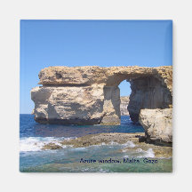 Ventana azul en Gozo, Malta Imanes