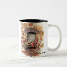 Ventana de Civita, Civita, Italia Taza De Café