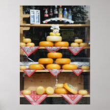 Ventana de la tienda del queso en Amsterdam Impresiones
