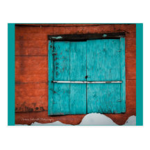 Ventana de la turquesa en el invierno de New Méxic Tarjetas Postales