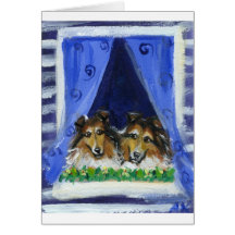 Ventana del collie tarjeta