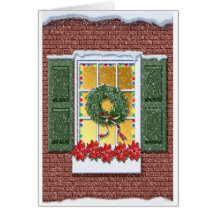 Ventana del invierno tarjetas