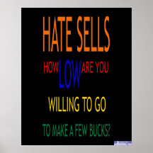Ventas del odio cómo poster bajo