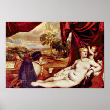Venus y el jugador del laúd, por Tizian Impresiones