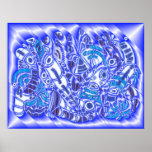 Ver azul 1 del helecho posters