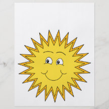 Verano amarillo Sun con una cara feliz Tarjetón