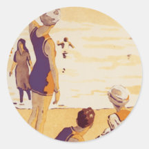 Verano del vintage en la playa etiqueta