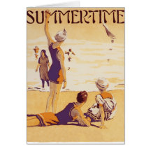 Verano del vintage en la playa felicitacion 