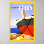 Verano en poster del viaje del vintage de Italia