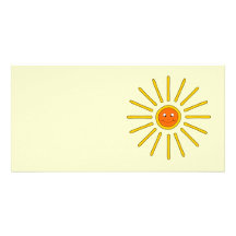 Verano soleado Sun. Amarillo en la crema Tarjetas Con Fotos Personalizadas