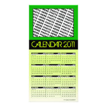 Verde 2011 de la tarjeta de la foto del calendario tarjeta fotográfica