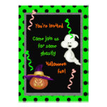 Verde 5x7 del ~ de las invitaciones del fantasma d invitación