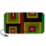 Verde amarillo del oro negro retro y cuadrados roj altavoces de viaje