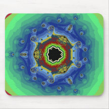 Verde azul de la mandala del fractal del pavo real tapete de ratones