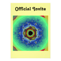 Verde azul de la mandala del fractal del pavo real comunicados personalizados