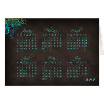 Verde azul floral de la tarjeta de felicitación de