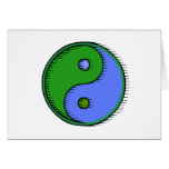 Verde azul Yin Windblown Yang Felicitacion