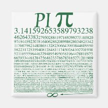 Verde cuadrado del pi iman para frigorífico