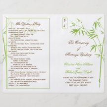 Verde de bambú y Brown del programa el | del boda  Tarjetas Informativas