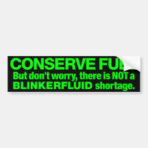 Verde de "Blinkerfluid" en negro Etiqueta De Parachoque