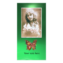 VERDE de JADE de la MARIPOSA, rojo Tarjeta Personal