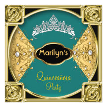 Verde de la fiesta de cumpleaños de Quinceañera dé Invitacion Personal