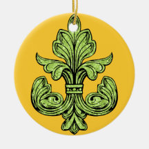 Verde de la flor de lis adornos