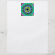 Verde de la mandala del fractal del pavo real flyer personalizado