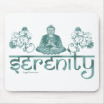 verde de la meditación de la serenidad tapete de ratones