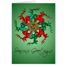 Verde de la tarjeta de felicitación de las estrell